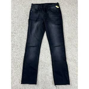 Vigoss Jeans Womens Size 24 Black High Rise Stevie Crop Straight Frayed New